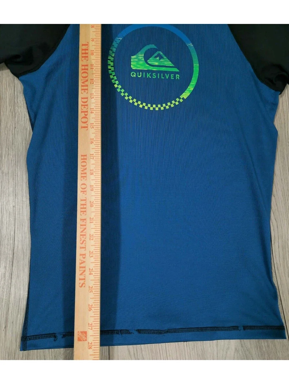 Quiksilver Rash Guard Surf Men’s XL Blue Black Short Sleeve UV Swim Tee #14